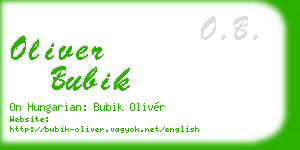 oliver bubik business card